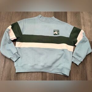 Parke Vintage Stripped Mock Neck Glacier
